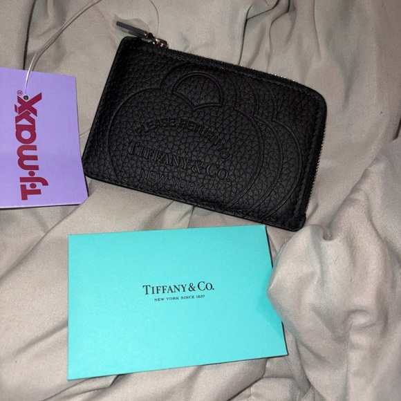Tiffany & Co. Handbags - Tiffany & Co. Black Textured Leather card holder Pouch